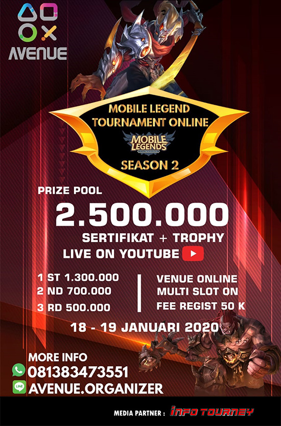 turnamen ml mlbb mole mobile legends januari 2020 avenue organizer season 2 poster