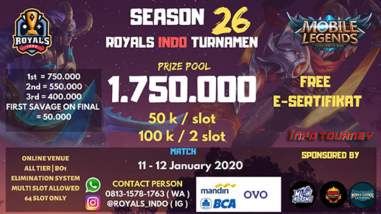 turnamen ml mole mobile legends januari 2020 royals indo season 26 logo