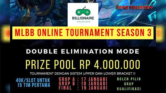 turnamen ml mole mobile legends januari 2020 billionaire organizer season 3 logo