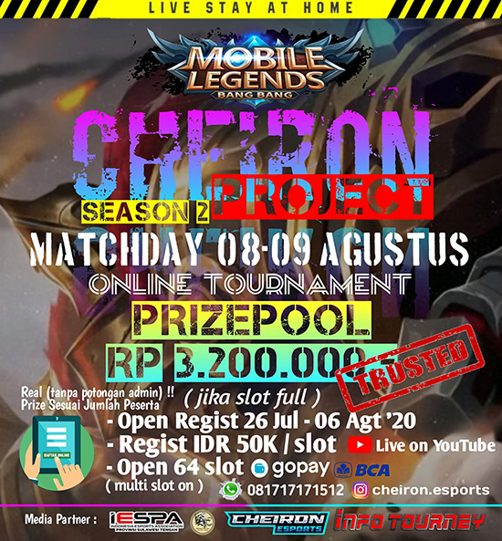 turnamen ml mlbb mole mobile legends agustus 2020 cheiron project season 2 poster 1