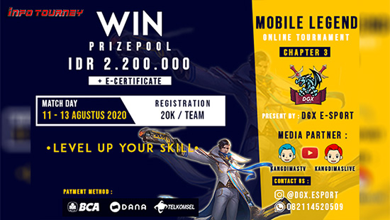 turnamen ml mlbb mole mobile legends agustus 2020 dgx esport chapter 3 logo