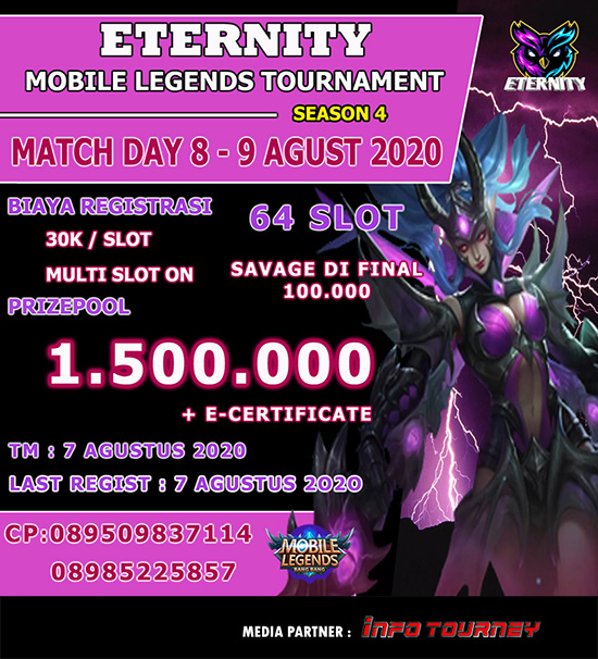 turnamen ml mlbb mole mobile legends agustus 2020 eternity season 4 poster