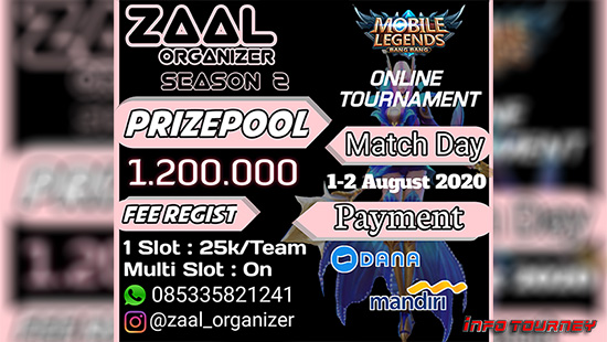 turnamen ml mlbb mole mobile legends agustus 2020 zaal organizer season 2 logo