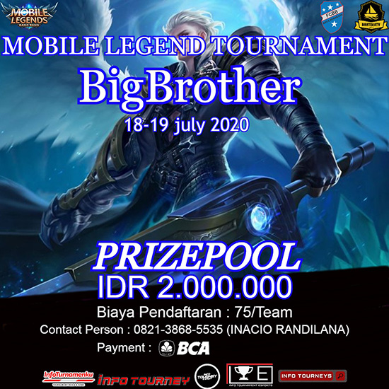 turnamen ml mlbb mole mobile legends juli 2020 bigbrother x bahteratv poster