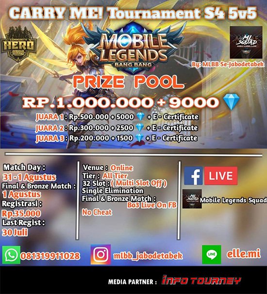 turnamen ml mlbb mole mobile legends juli 2020 carry me season 4 poster