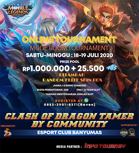 turnamen ml mlbb mole mobile legends juli 2020 clash of dragon tamer poster