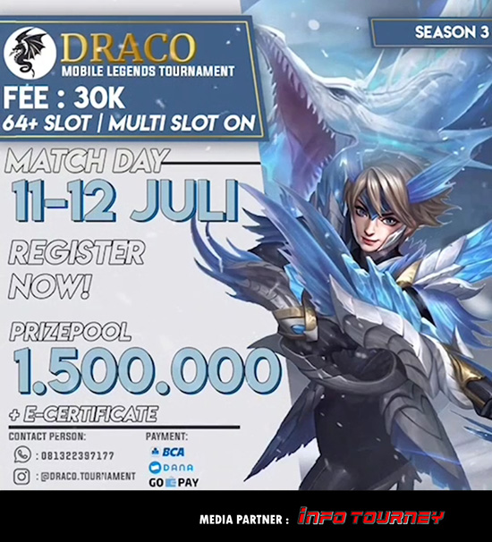 turnamen ml mlbb mole mobile legends juli 2020 draco season 3 poster