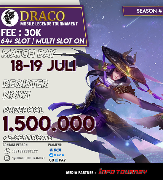 turnamen ml mlbb mole mobile legends juli 2020 draco season 4 poster