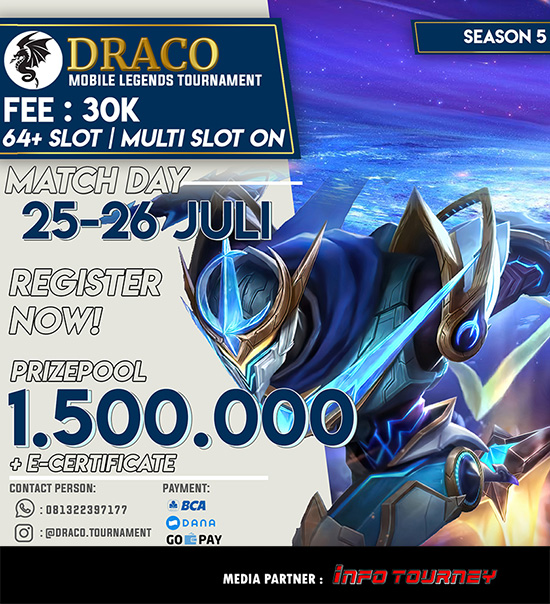 turnamen ml mlbb mole mobile legends juli 2020 draco season 5 poster