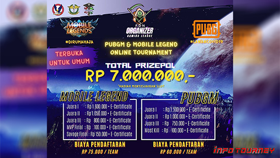 turnamen ml mlbb mole mobile legends juli 2020 fdn organizer logo