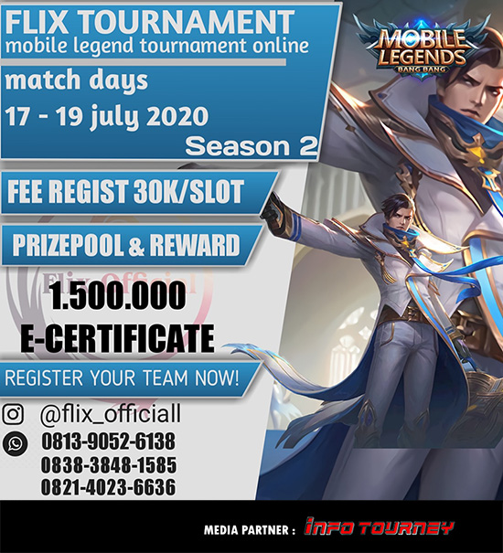 turnamen ml mlbb mole mobile legends juli 2020 flix season 2 poster