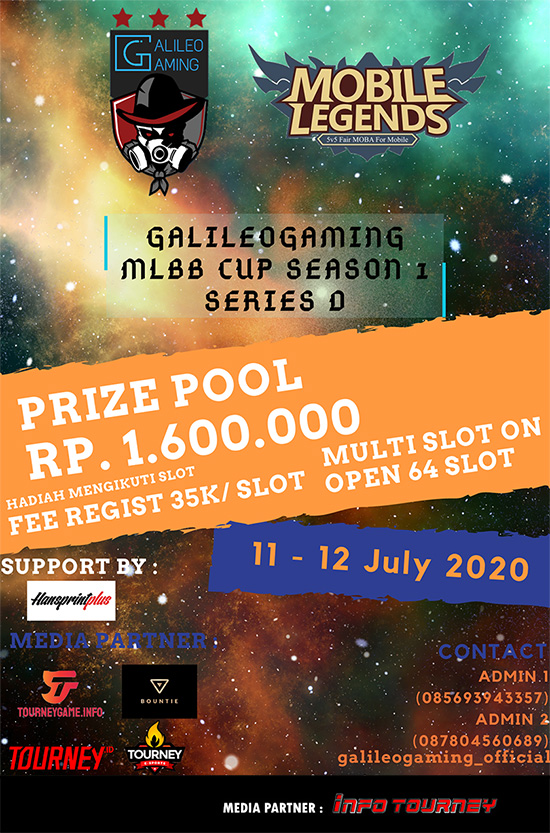 turnamen ml mlbb mole mobile legends juli 2020 galileo gaming season 1 series d poster