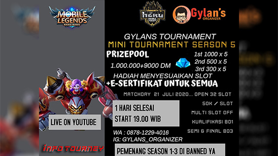 turnamen ml mlbb mole mobile legends juli 2020 gylans mini season 5 logo 2