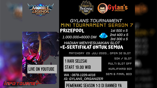 turnamen ml mlbb mole mobile legends juli 2020 gylans mini season 7 logo