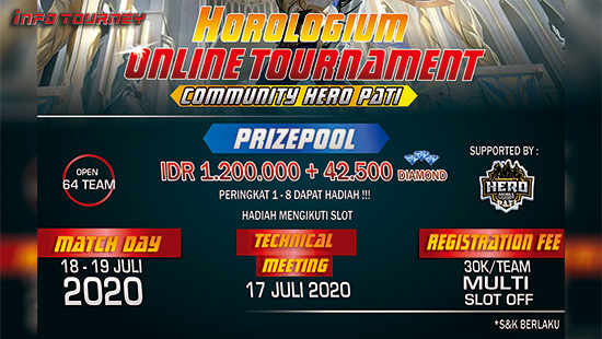 turnamen ml mlbb mole mobile legends juli 2020 horologium x community hero pati logo