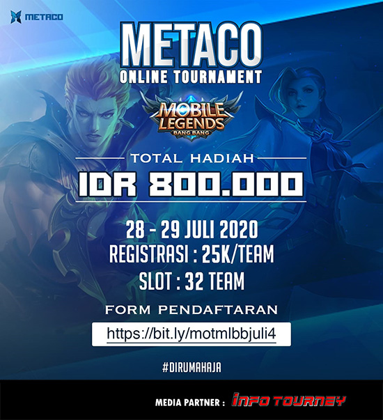 turnamen ml mlbb mole mobile legends juli 2020 metaco juli season 4 poster