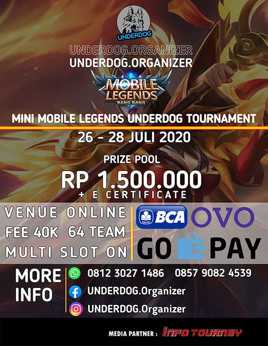 turnamen ml mlbb mole mobile legends juli 2020 underdog organizer season 1 poster
