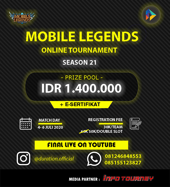 turnamen ml mlbb mole mobile legends juli 2020 duration season 21 poster