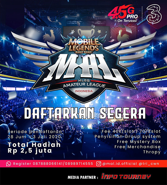 turnamen ml mlbb mole mobile legends juli 2020 mal x tri indonesia poster