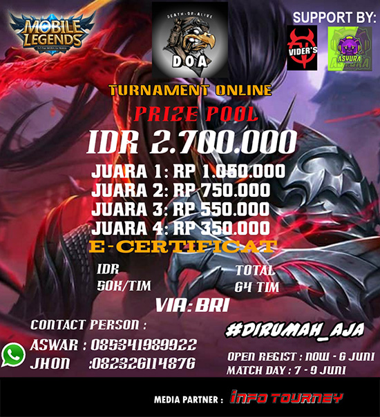 turnamen ml mlbb mole mobile legends juni 2020 dia id season 1 poster