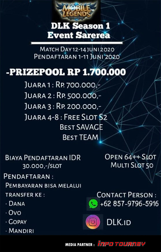 turnamen ml mlbb mole mobile legends juni 2020 dlk season 1 poster