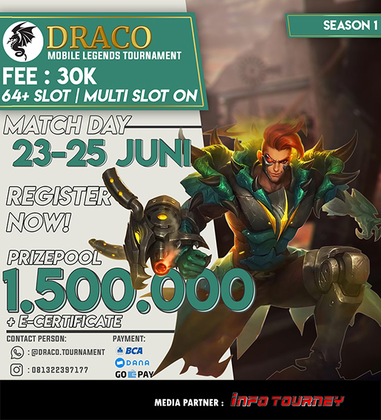turnamen ml mlbb mole mobile legends juni 2020 draco season 1 poster