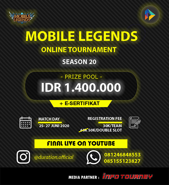 turnamen ml mlbb mole mobile legends juni 2020 duration season 20 poster