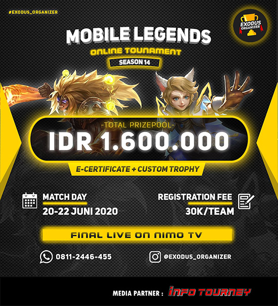 turnamen ml mlbb mole mobile legends juni 2020 exodus organizer season 14 poster