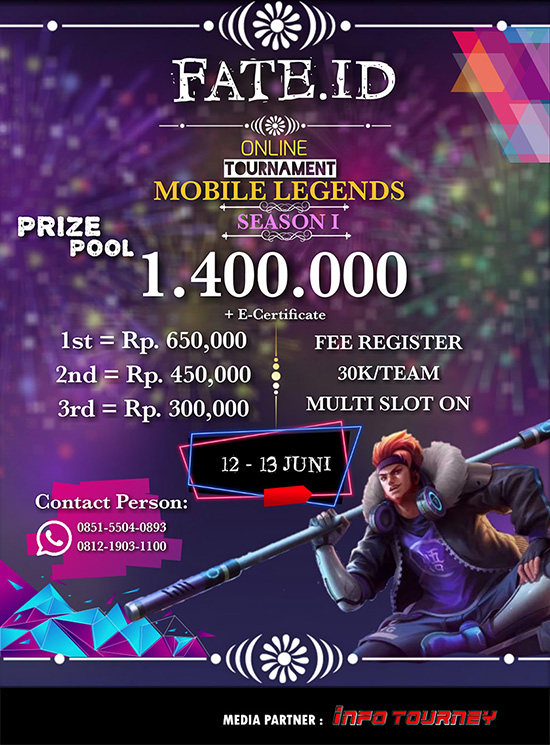 turnamen ml mlbb mole mobile legends juni 2020 fate id season 1 poster