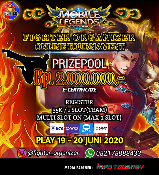 turnamen ml mlbb mole mobile legends juni 2020 fighter organizer season 3 poster