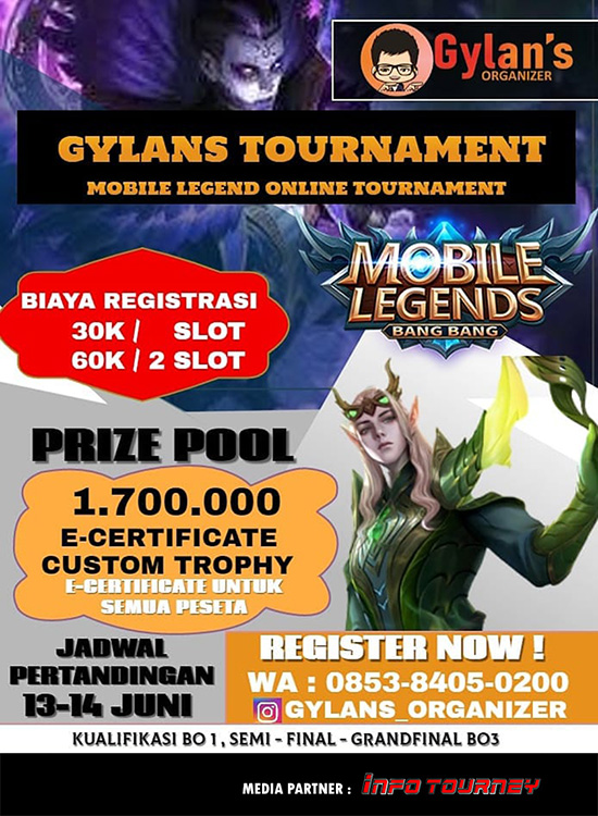 turnamen ml mlbb mole mobile legends juni 2020 gylans organizer season 5 poster
