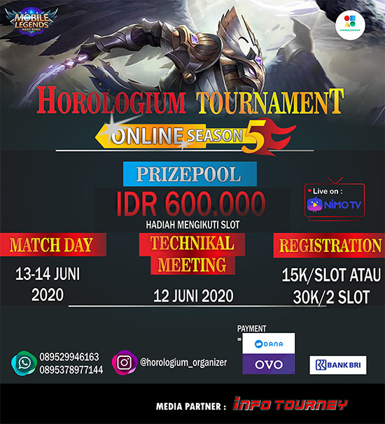 turnamen ml mlbb mole mobile legends juni 2020 horologium season 5 poster