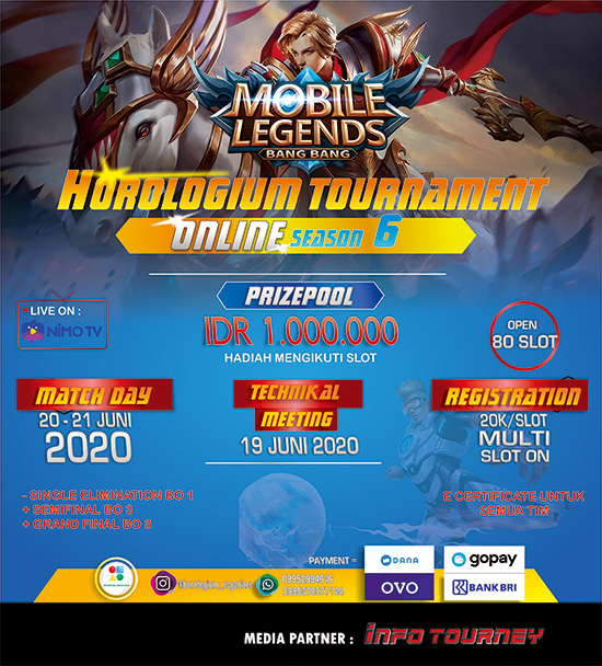 turnamen ml mlbb mole mobile legends juni 2020 horologium season 6 poster