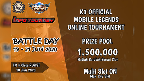 turnamen ml mlbb mole mobile legends juni 2020 k3 official logo