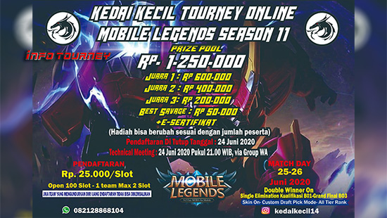 turnamen ml mlbb mole mobile legends juni 2020 kedai kecil season 11 logo