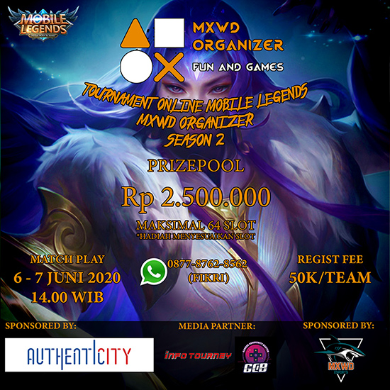 turnamen ml mlbb mole mobile legends juni 2020 mxwd organizer season 2 poster