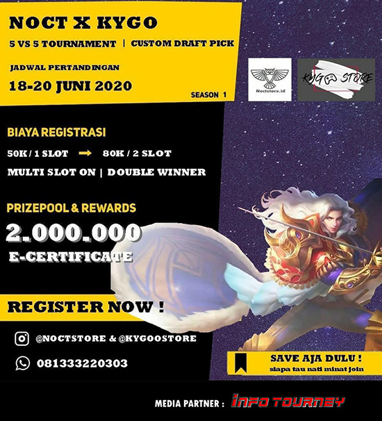 turnamen ml mlbb mole mobile legends juni 2020 noct x kygo season 1 poster