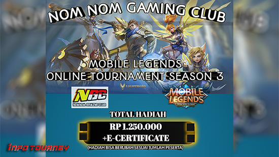 turnamen ml mlbb mole mobile legends juni 2020 nom nom gaming club season 3 logo
