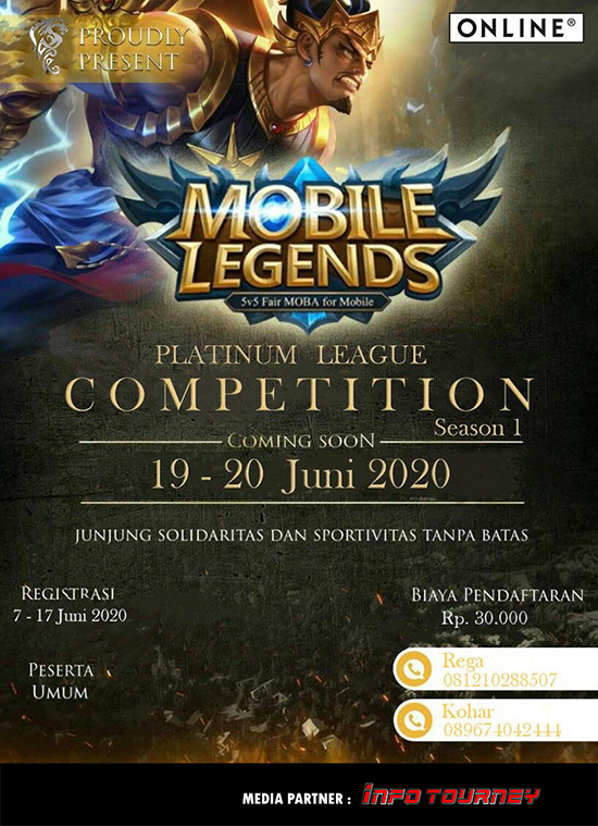turnamen ml mlbb mole mobile legends juni 2020 platinum league competition season 1 poster