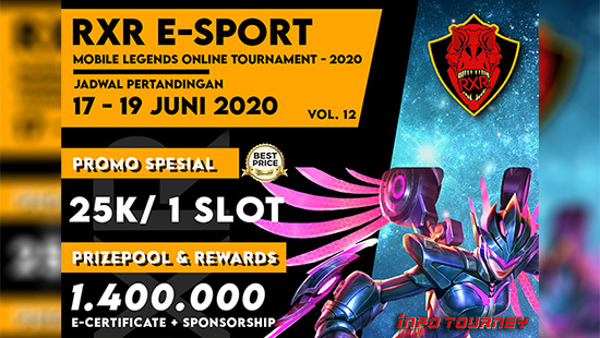 turnamen ml mlbb mole mobile legends juni 2020 rxr esport season 12 logo