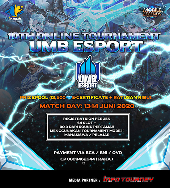 turnamen ml mlbb mole mobile legends juni 2020 umb esport poster