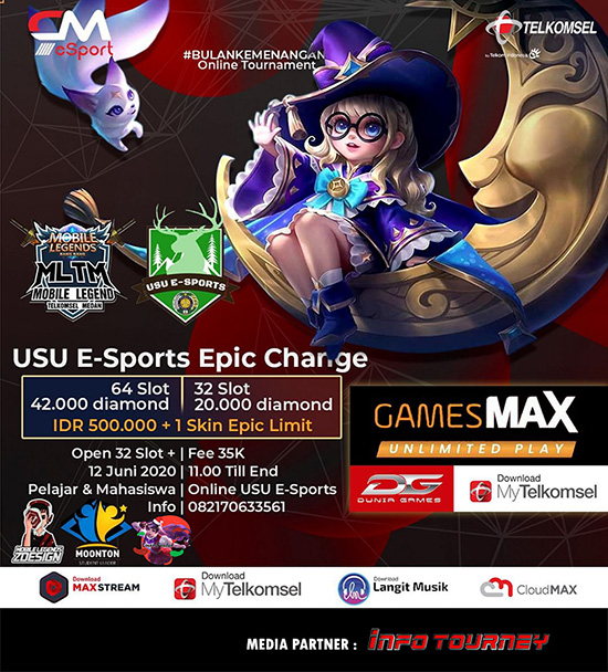 turnamen ml mlbb mole mobile legends juni 2020 usu esports epic change poster