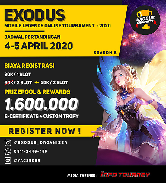 turnamen ml mlbb mole mobile legends april 2020 exodus season 6 poster