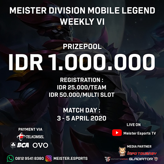 turnamen ml mlbb mole mobile legends april 2020 meister division weekly 6 poster