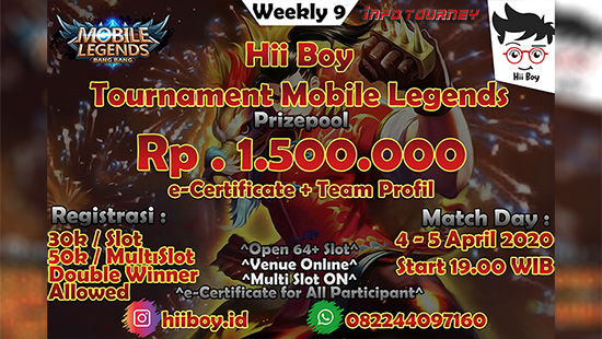 turnamen ml mlbb mole mobile legends april hiiboy weekly season 9 logo