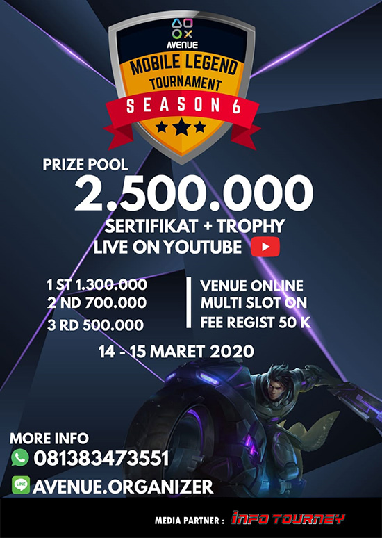 turnamen ml mlbb mole mobile legends maret 2020 avenue organizer season 6 poster