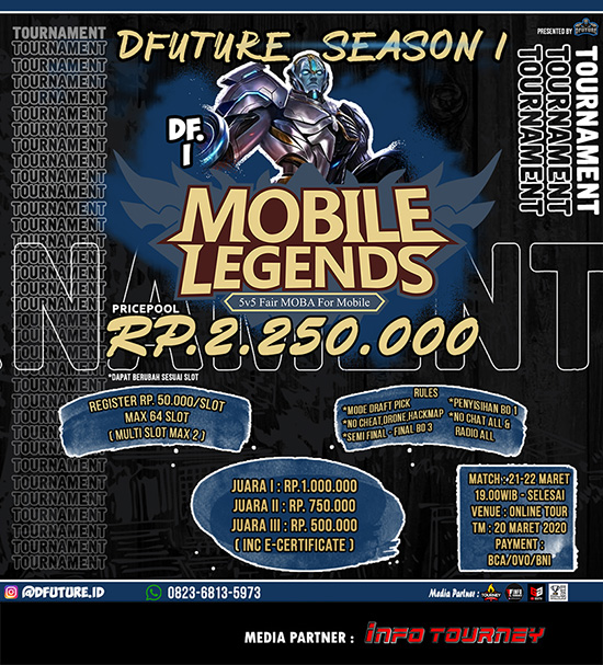 turnamen ml mlbb mole mobile legends maret 2020 dfuture cup season 1 poster