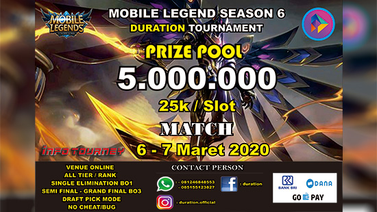 turnamen ml mlbb mole mobile legends maret 2020 duration official season 6 logo