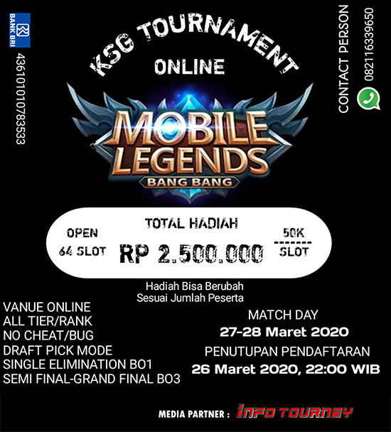 turnamen ml mlbb mole mobile legends maret 2020 ksg season 1 poster