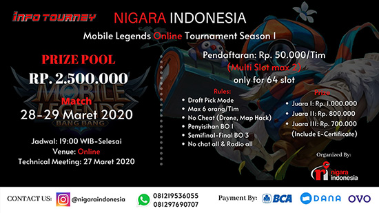 turnamen ml mlbb mole mobile legends maret 2020 nigara indonesia season 1 logo